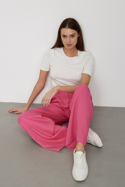 Брюки палаццо (XS, темно-розовый) 